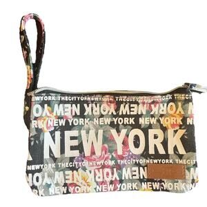 Robin Ruth Wristlet Wallet New York City Floral Black Organizer Vintage Style